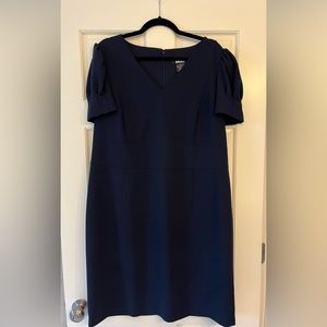 DKNY Dark Blue Puff Sleeve Sheath Dress